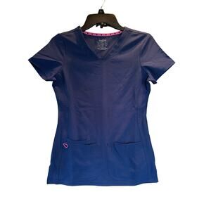WOMEN'S NAVY HEARTSOUL SCRUB TOP NEW WITH TAGS XXS